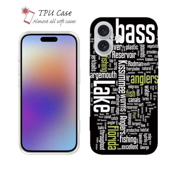スマホケース ソフトケース TPU bass Text-Design 魚 釣り ルアー iPhone...