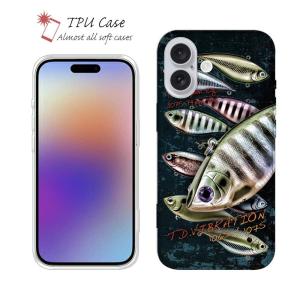 スマホケース ソフトケース TPU ブラックバス 魚 釣り ルアー iPhone17