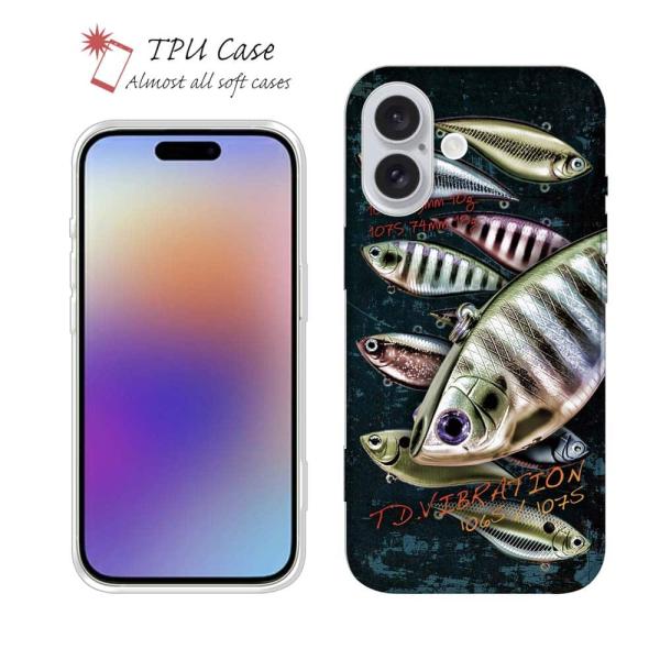 スマホケース ソフトケース TPU ダイワ T.D.バイブレーションが大好き 釣り 魚 iPhone...