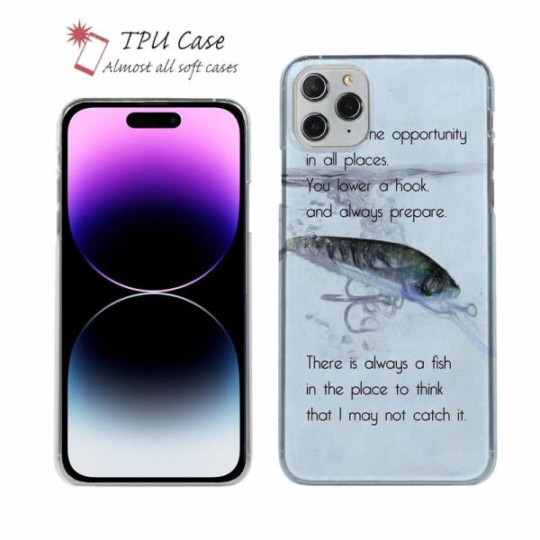 スマホケース ソフトケース TPU オウディウス 釣り 魚 ルアー セット iPhone15 Pro...