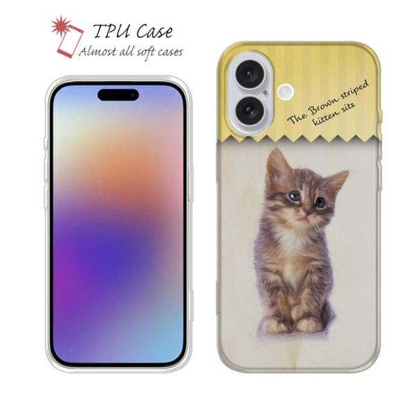 スマホケース ソフトケース TPU kitten sits 座る子猫 かわいい ネコ 雑貨 iPho...