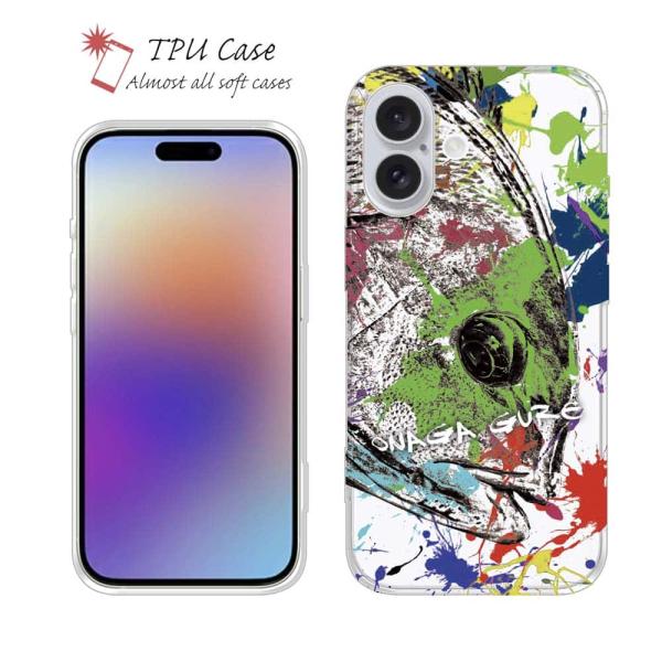 スマホケース ソフトケース TPU クロメジナ(オナガ) ペンキペイント 魚 釣り ルアー iPho...