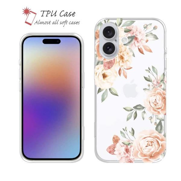 ソフトケース 花柄 スマホケース TPU ビンテージフローラル 花 フラワー iPhone17 Pr...