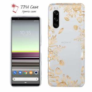 スマホケース Xperia 10 VII 1 VI V ケース TPU ソフト クリア 花柄