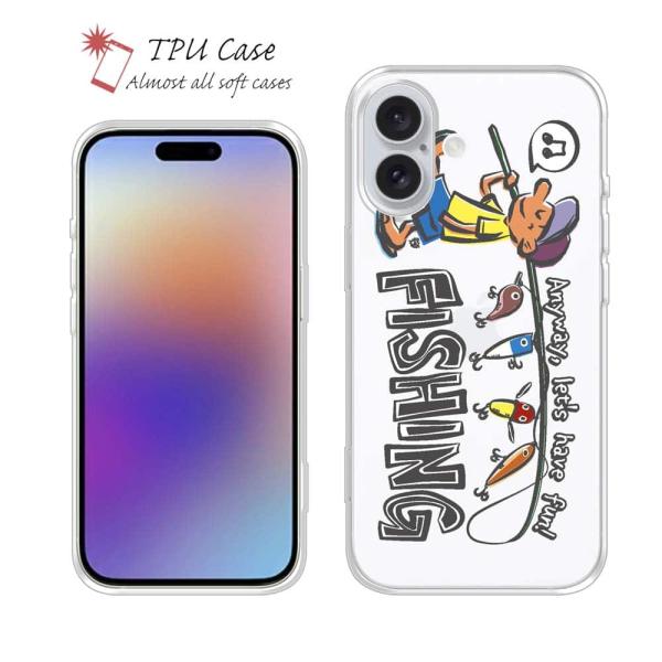 スマホケース ソフトケース 釣りざんまい 釣りをとにかく楽しもう! 魚 ルアー iPhone17 P...