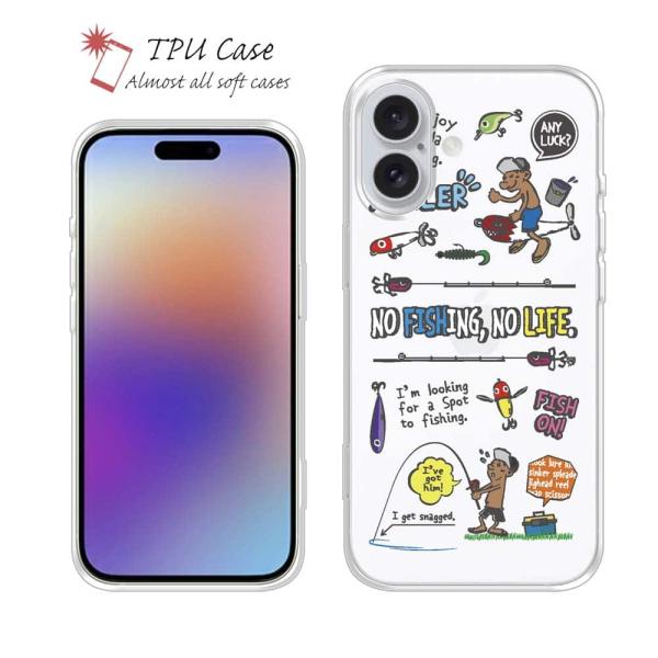 スマホケース ソフトケース 釣りざんまい 釣りに行きませんか? 魚 ルアー iPhone17 Pro...