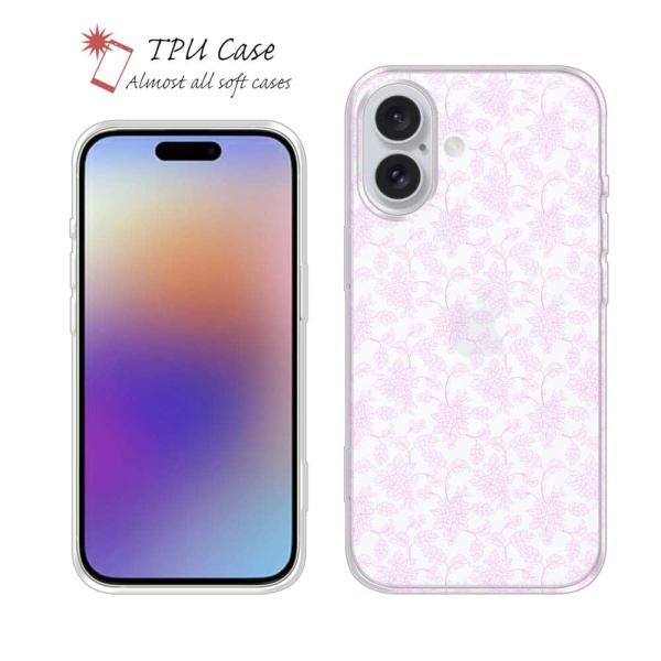 ソフトケース 花柄 スマホケース TPU 花のシームレスパターン ピンク カラフル 花 iPhone...