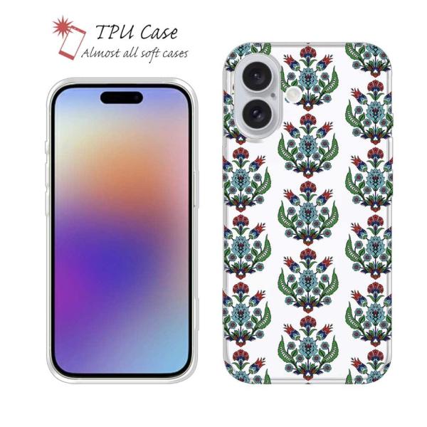 スマホケース ソフトケース TPU トルコタイルデザイン No.3 かわいい iPhone15 Pr...