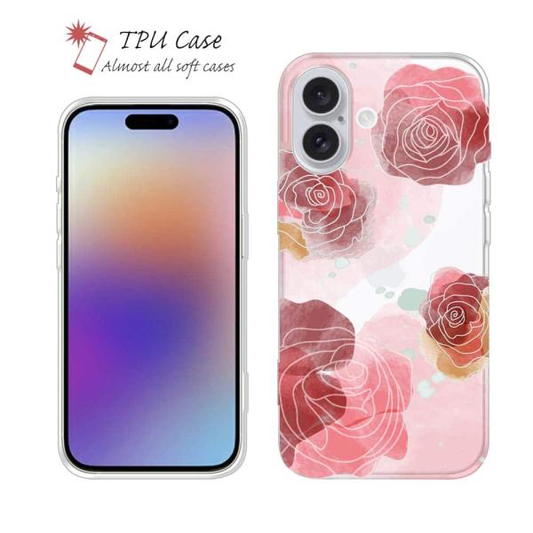 ソフトケース 花柄 スマホケース TPU プランツデザイン No.10 カラフル 花 iPhone1...