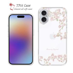 ソフトケース 花柄 スマホケース TPU プラスチックフラワー ピンク No2