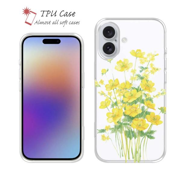 ソフトケース 花柄 スマホケース TPU プランツデザイン 菜の花 カラフル 花 iPhone17 ...