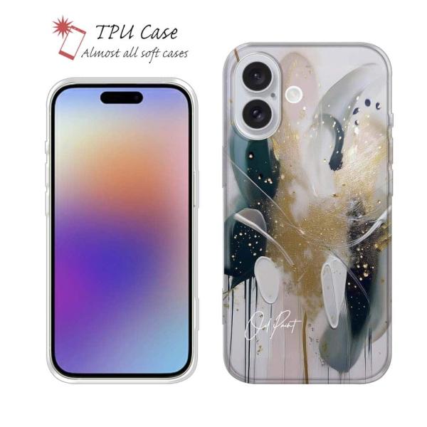 スマホケース ソフトケース TPU 抽象画 アブストラクトアートNo4 iPhone17 Pro M...