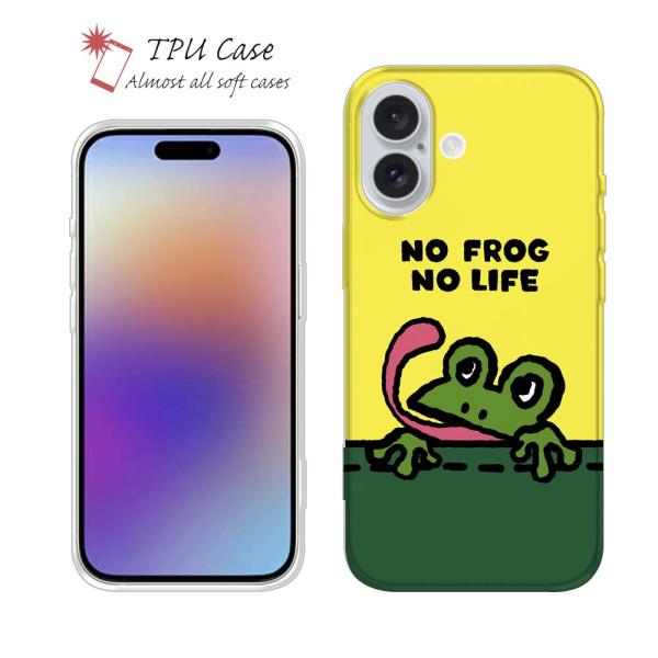 スマホケース ソフトケース TPU wakat 何か気になるカエル 動物 かわいい 蛙 iPhone...