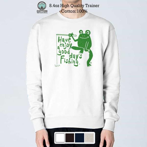 トレーナー 長袖 釣りざんまい カエルが釣りをするでケロ 8.4oz (オンス) 綿100% メンズ...