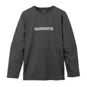 シマノ (Shimano) SH-022W チャコール Sサイズ ドライロゴTシャツ ロングスリーブ