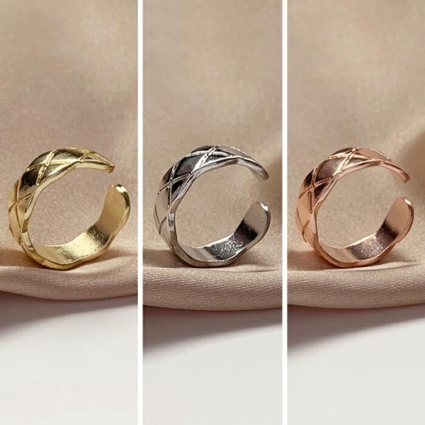 送料無料 50%off オープンリング リング フリー ウェーブ  高見え キルティング 指輪 おし...