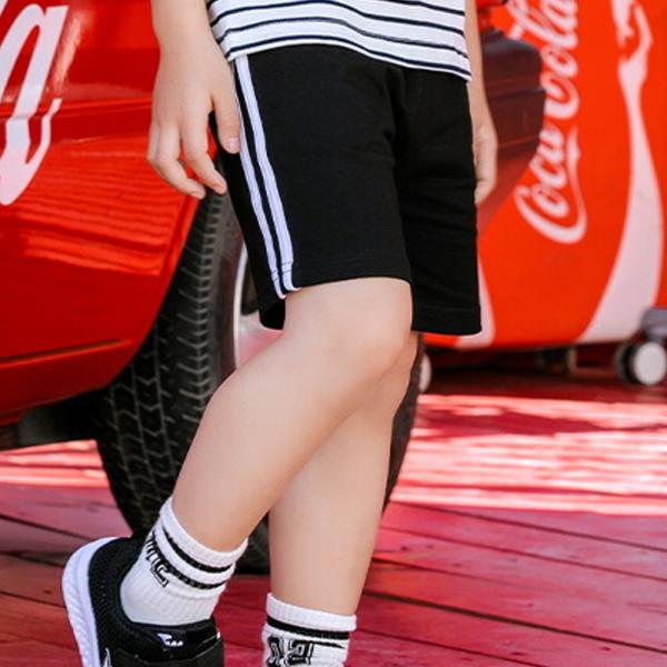 【送料無料】40％off キッズ  ベビー ショートパンツ ハーフパンツ ライン 2ライン ホワイト...