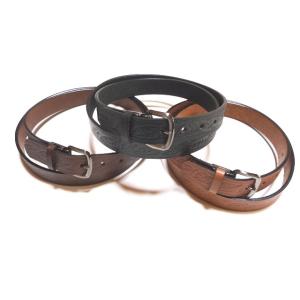 80cm〜125cm迄サイズ別価格 30ミリ 牛革クラフトベルト 一枚革 オイルレザー リーフ型押