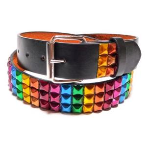 チャンスは1回 使い捨てワンチャンスベルト 40ミリ サイケデリック パンクベルト！ 角ピラミッドス...