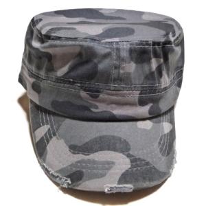 Blank Cadet Cap- Charcoal Camo  Vintage Distressed Capカデットキャップ(カストロキャップ)☆ヴィンテージ加工！｜animal-rock