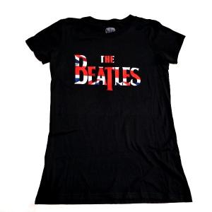 THE BEATLES ビートルズ UNION JACK CLASSIC LOGO Babydoll  レディース オフィシャル バンドTシャツ / 2枚までメール便対応可｜animal-rock