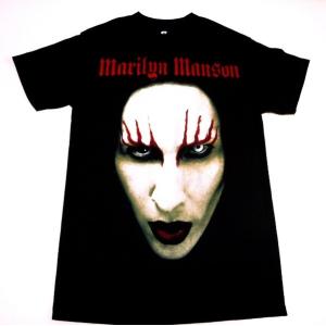 【メール便対応可】MARILYN MANSON マリリンマンソン BIG FACE RED LIDSオフィシャルバンドTシャツ【正規ライセンス品】