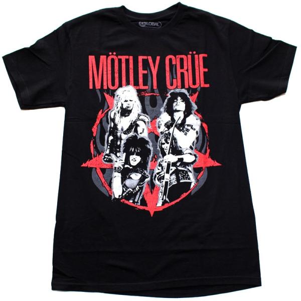 MOTLEY CRUE モトリークルー PENTAGRAM FLAMES オフィシャル バンドTシャ...