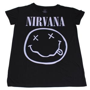 NIRVANA ニルヴァーナ GRAY LOGO GIRLS LONG TEE オフィシャル レディースバンドTシャツ / 2枚までメール便対応可｜animal-rock