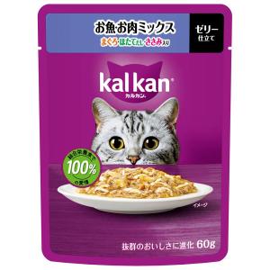 カルカンパウチ お魚・お肉ミックス まぐろ・ほたてだし・ささみ入り ６０ｇ