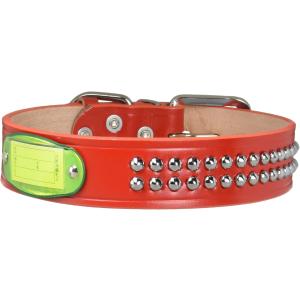 ◎岡野製作所 鑑札入付平首輪 #36 レッド