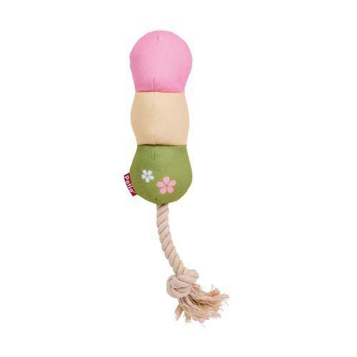 犬雅 和菓子ロープ付ぬいぐるみ 三色だんご