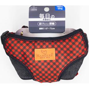 ハンドラー 毎日のお散歩に 抜けにくい胴輪 Ｍ チェックデニム（黒）
