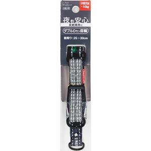 ハンドラー 夜も安心反射素材付 ダブルDカン首輪 Ｓ 黒