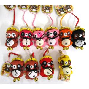 ちりめんたぬき 根付ストラップ 【Ａ】〜【Ｈ】　お選びください