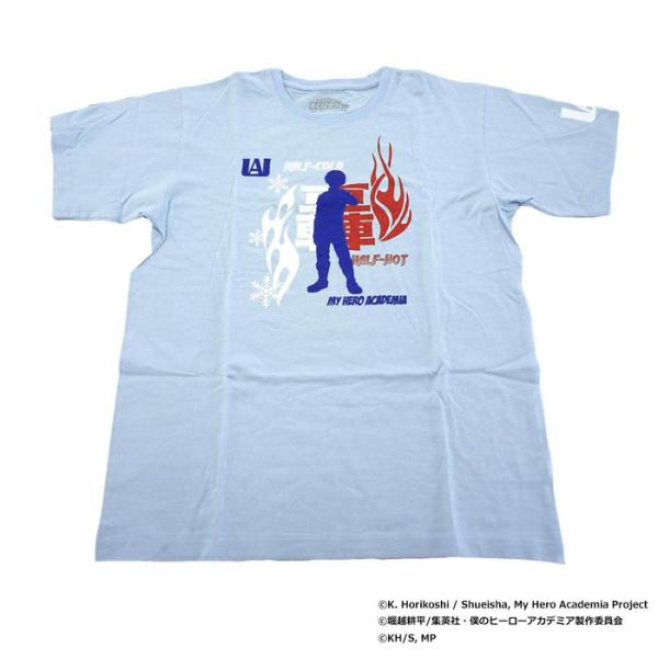 僕のヒーローアカデミア Tシャツ 轟焦凍 シルエット サックス　M