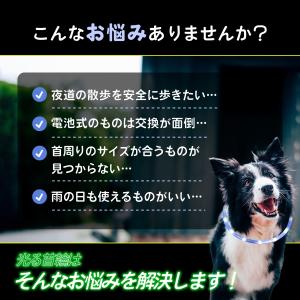 光る首輪 犬 首輪 犬 散歩 ライト 犬の首輪...の詳細画像1