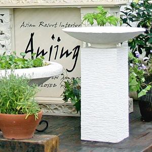 バリ 石彫り リゾートタワースタンド５０スタンダード(シンプル)ホワイトカラー