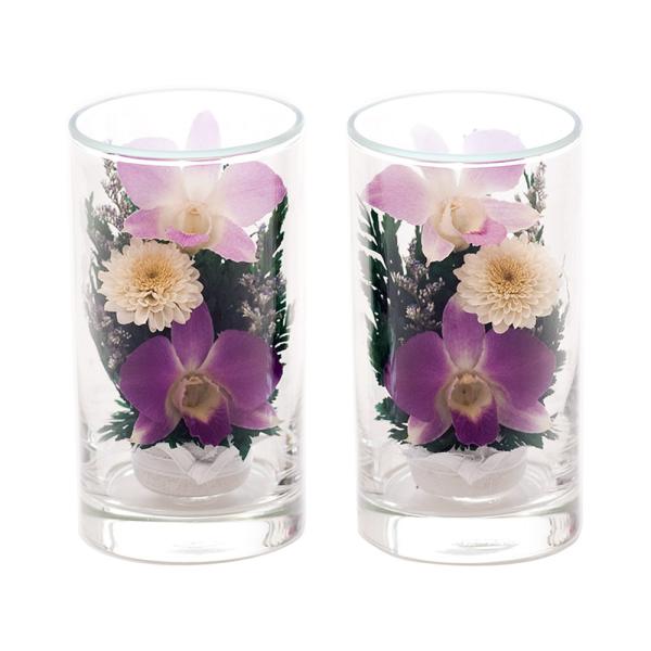 仏花 ドライフラワー ボトルフラワー グラスフラワー 仏壇用 一対 【 hanagonomi / ハ...