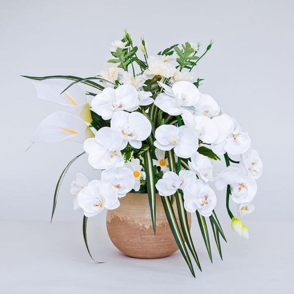 盆提灯 盆ちょうちん 霊前灯 お盆 新盆 初盆 御供 ルミナス灯 胡蝶蘭 アレンジ 光触媒 彩の華 ...