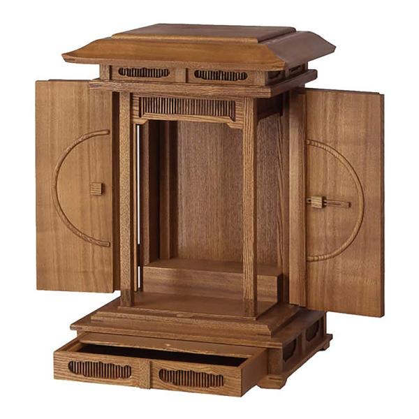 厨子 厨子仏壇 三方開厨子 タモ 高さ: 64cm 幅: 43cm 爆買
