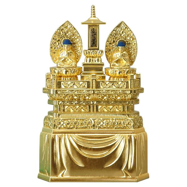 仏像 三宝尊 木製 総金 0.8寸 5号 日蓮宗用 爆買