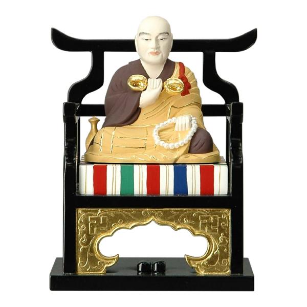 仏像 弘法大師 木製 彩色 1.8寸 真言宗用