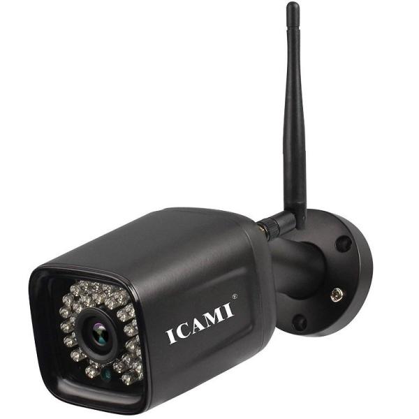 ICAMI HD 1080P 防犯カメラ ワイヤレス WiFi 屋外 無線 SDカード録画 双方向通...