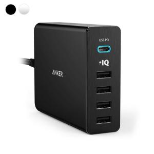 充電器 Anker PowerPort+ 5 USB-C 60W急速充電器 5ポート Power Delivery USB-C 新しいMacBook iPhone iPad Android 各種他対応 アンカー｜ankerdirect