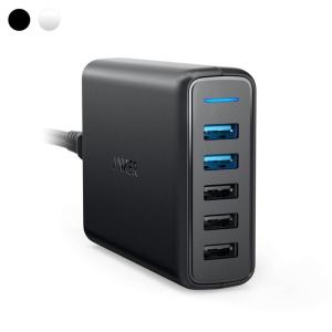 充電器 Anker PowerPort Speed 5 USB急速充電器 5ポート QC3.0 63W iPhone Android各種対応 海外対応 AC アダプター アンカー