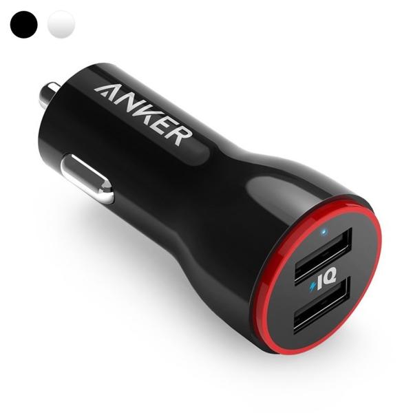 充電器 Anker PowerDrive 2 カーチャージャー 24W/4.8A 2ポート USB ...