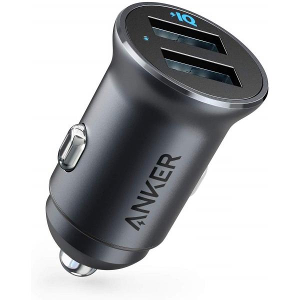 Anker PowerDrive 2 Alloy 24W 2ポートカーチャージャー PowerIQ搭...