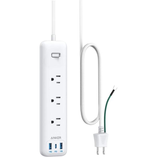 Anker PowerPort Strip PD 3（USBポート付き電源タップ 延長コード 1.8...