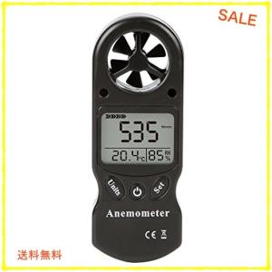 CPTDCL デジタル 風速計 風速/温度/湿度計測 小型 ポケットアネモメーター (ブラック)