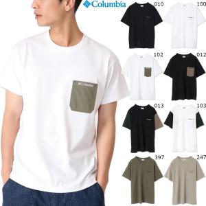 コロンビア Tシャツ メンズ ポケット付 UVカット COLUMBIA 半袖 ヤングストリート ショートスリーブ Tシャツ XE1769 2024春夏新作 送料無料(ネコポス便)